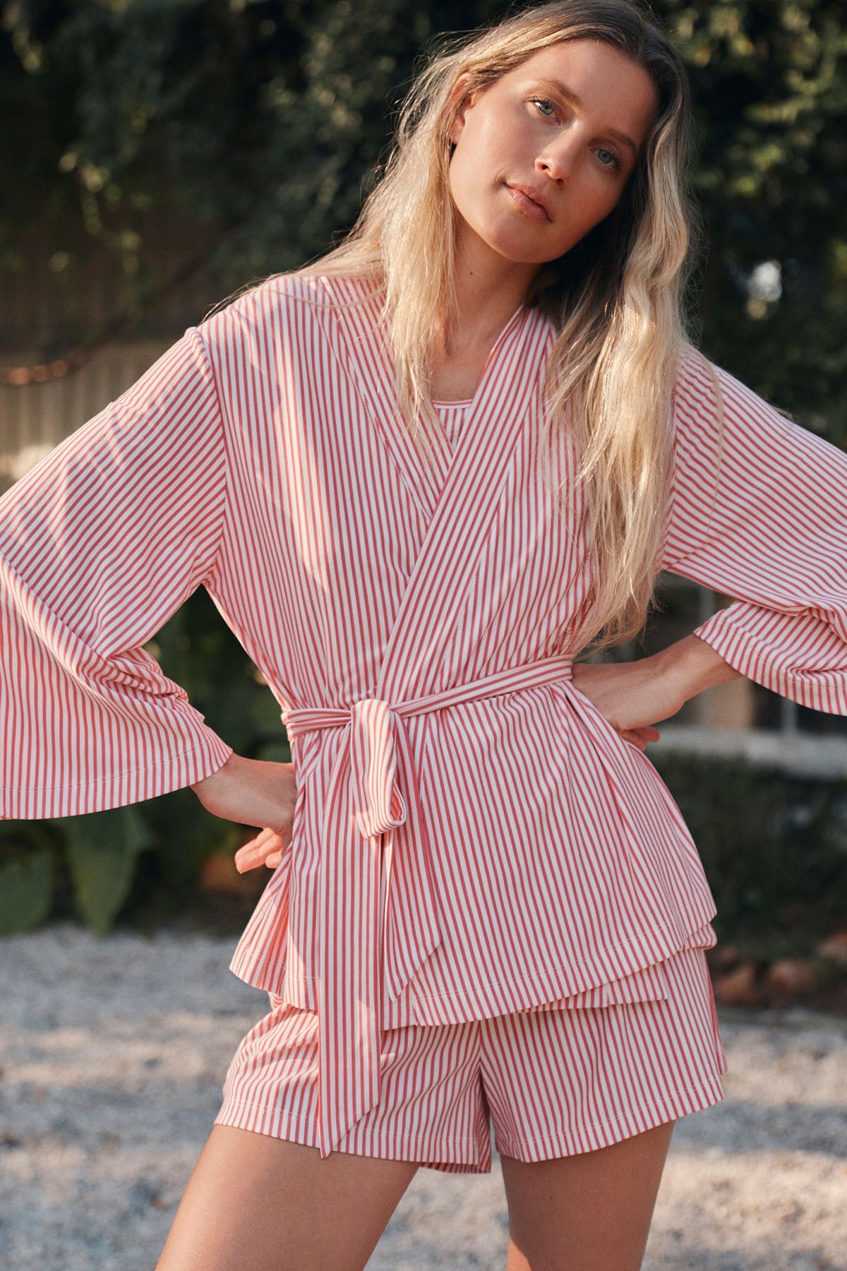 DreamModal® Kimono Shorts Bundle in Winterberry Pencil Stripe