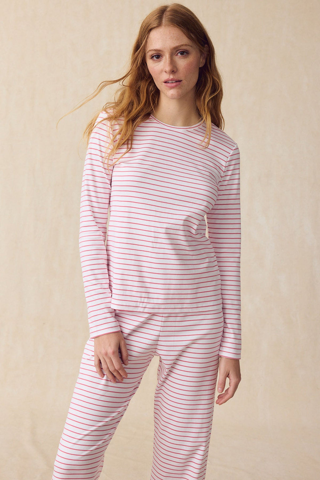 Pima Crew Long Sleeve Bundle in Winterberry Rowing Stripe