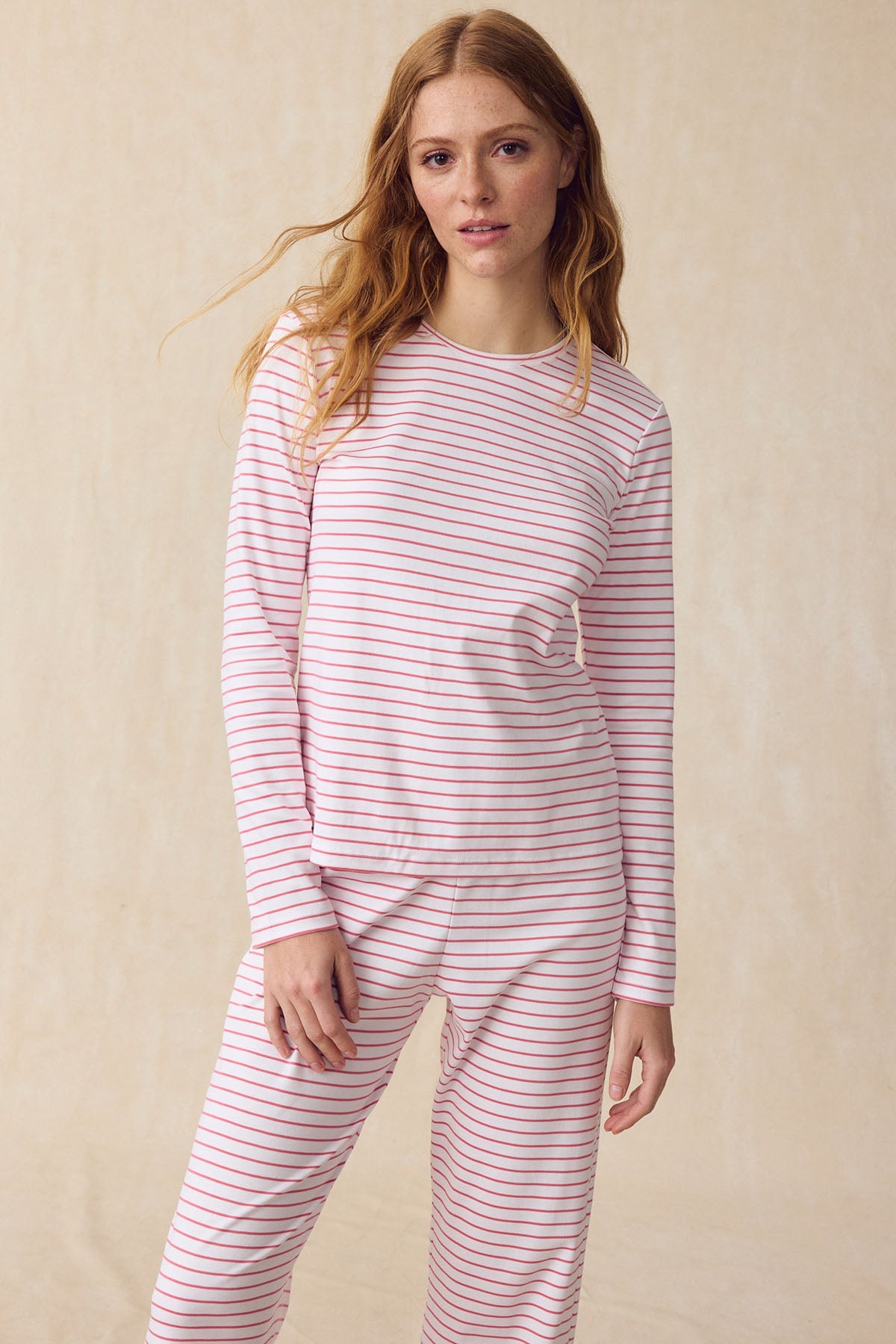 Pima Crew Long Sleeve Bundle in Winterberry Rowing Stripe