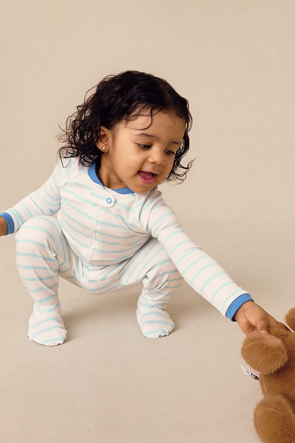 Baby Sleeper in Salt Spray Anchor Stripe