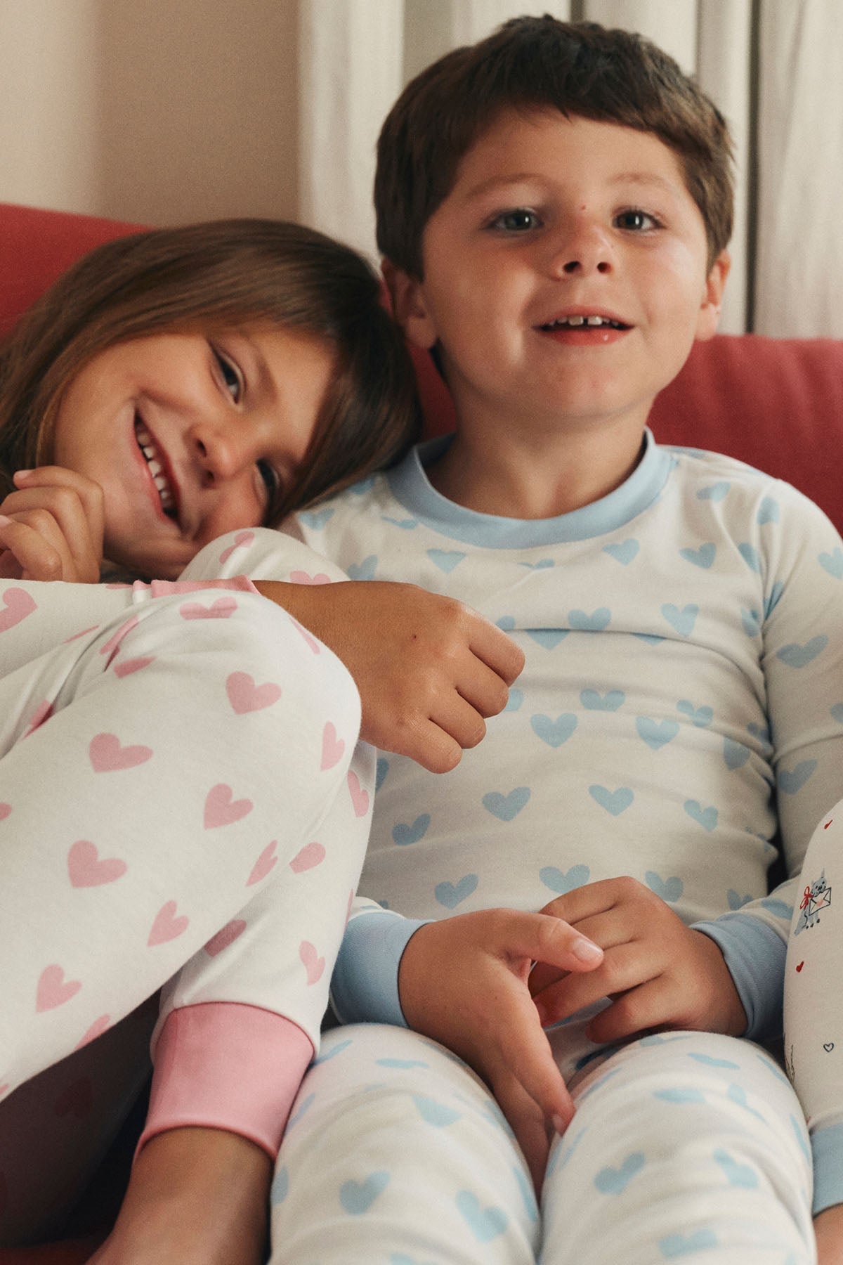 Kids Long-Long Set in French Blue Heart
