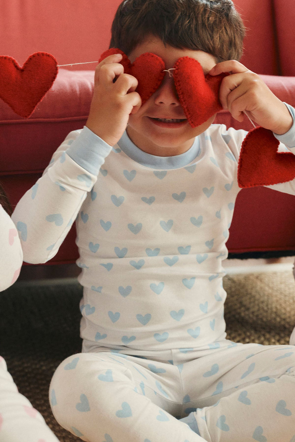 Kids Long-Long Set in French Blue Heart