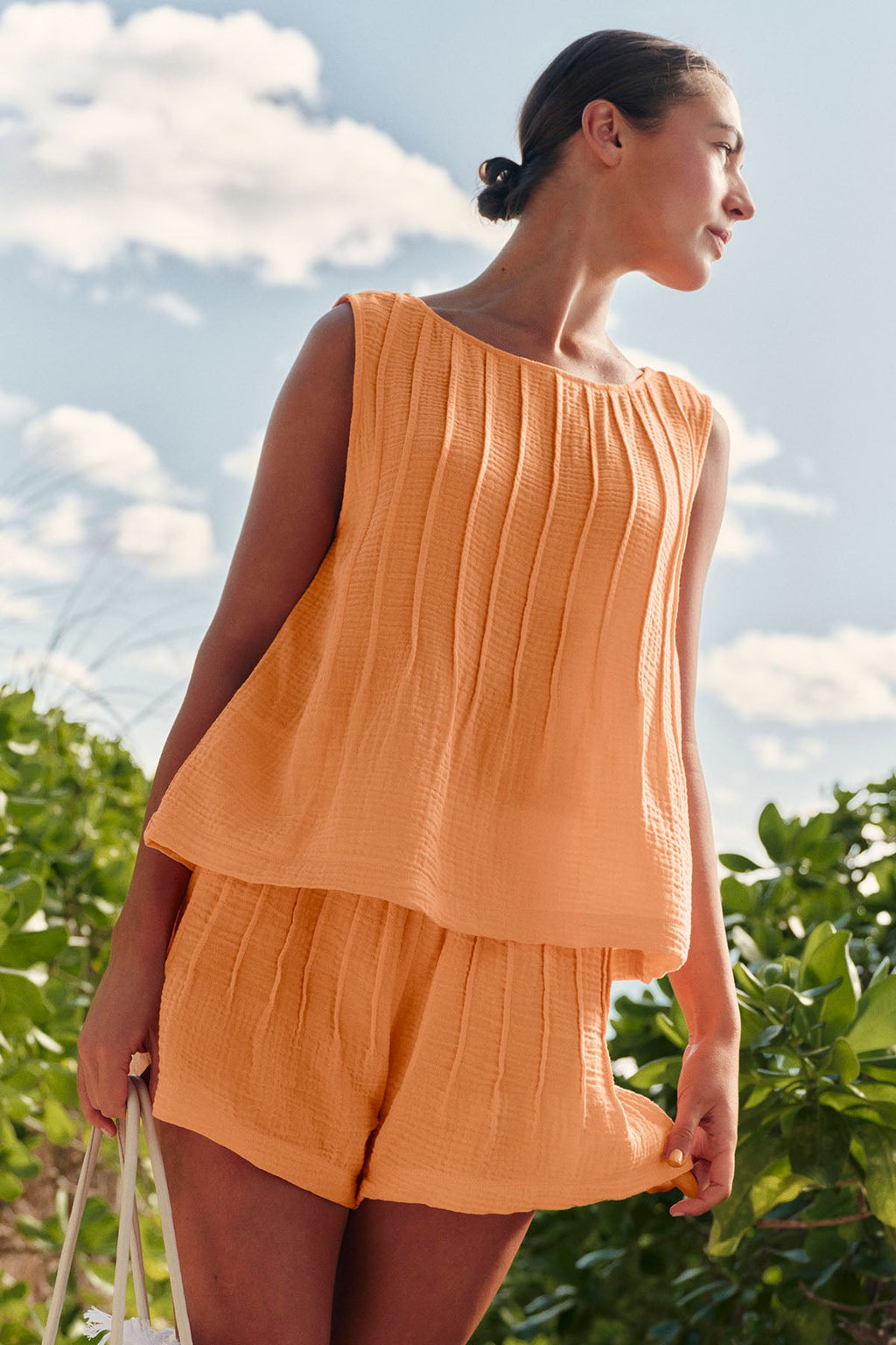 Monaco Shorts Set in Marigold Gauze