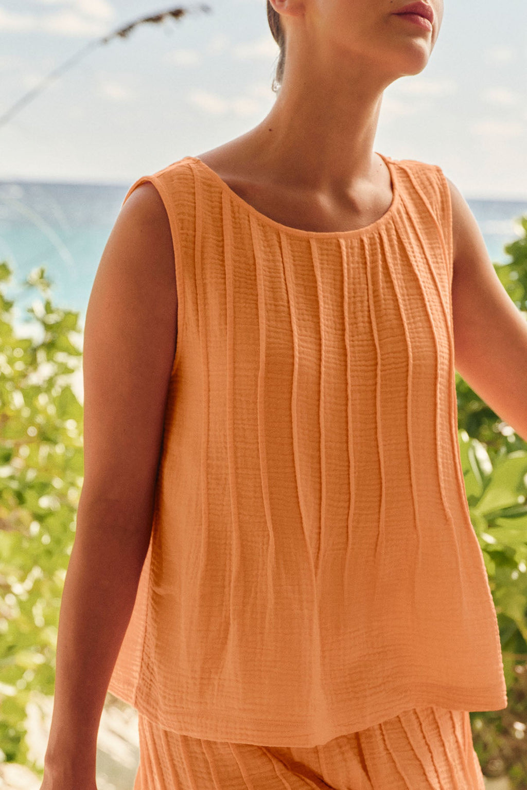 Monaco Shorts Set in Marigold Gauze