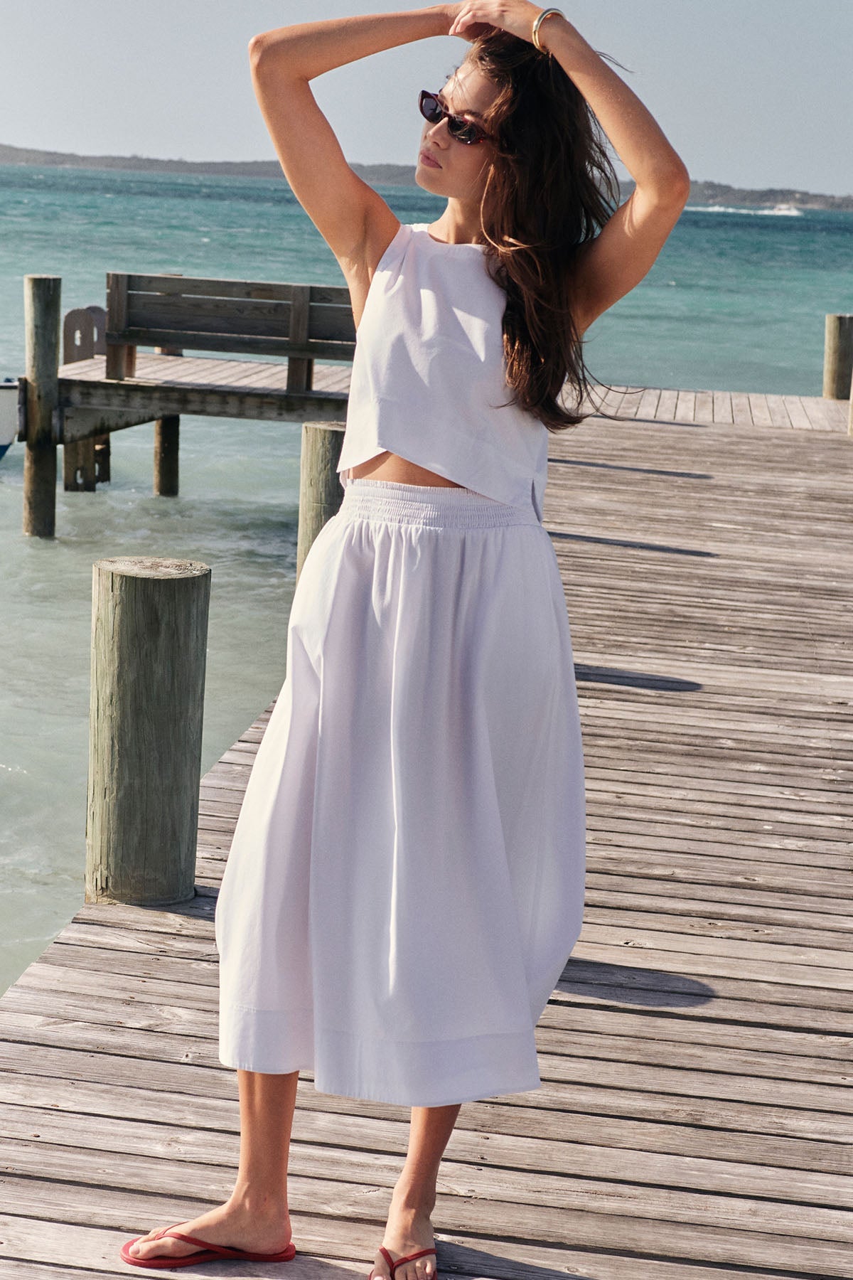 Terrace Skirt Set in White