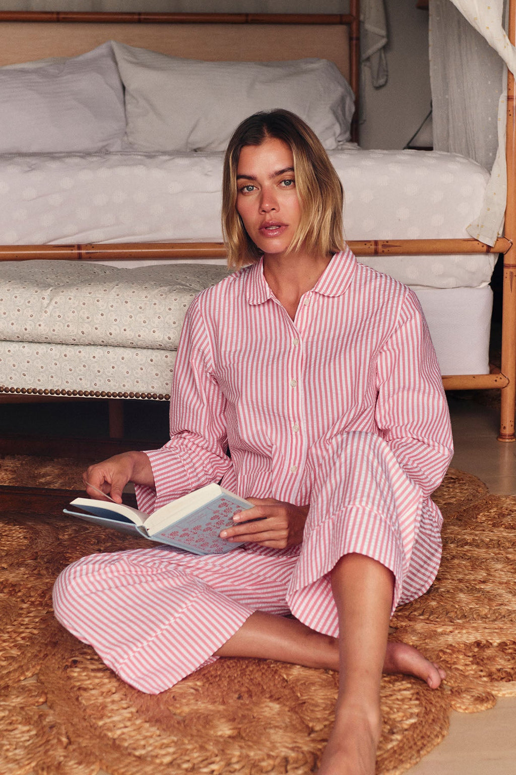 Georgie Pocket Pants Set in Gelato Seersucker