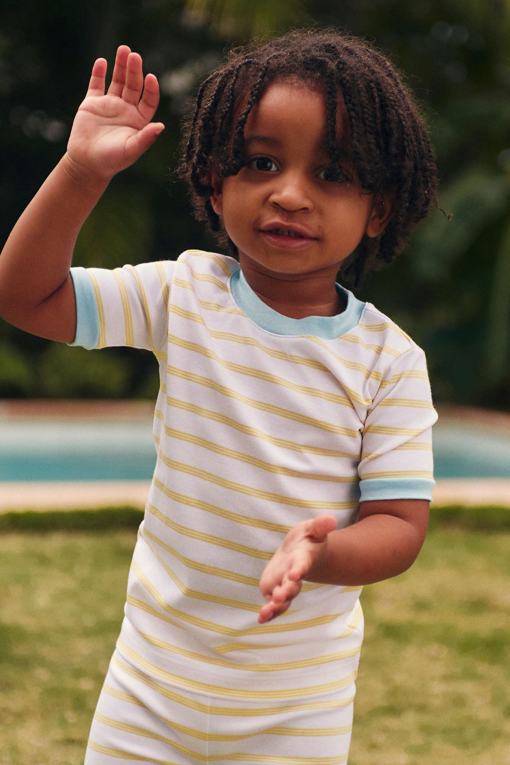 Kids Shorts Set in Zest Triple Stripe