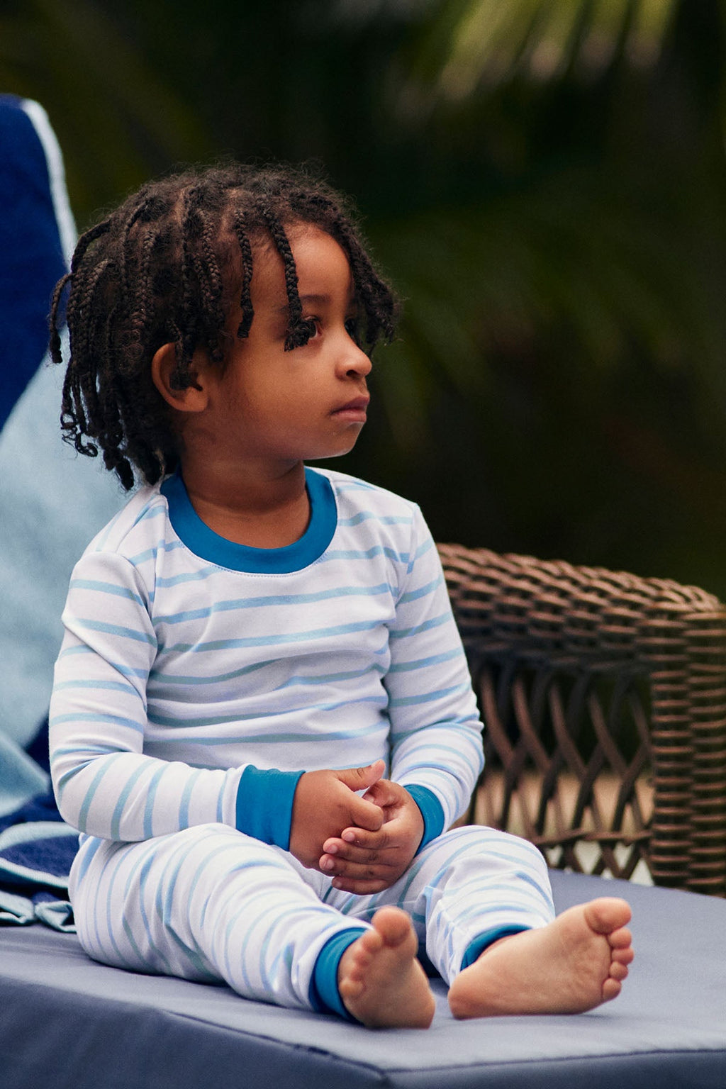 Kids Long-Long Set in Salt Spray Anchor Stripe