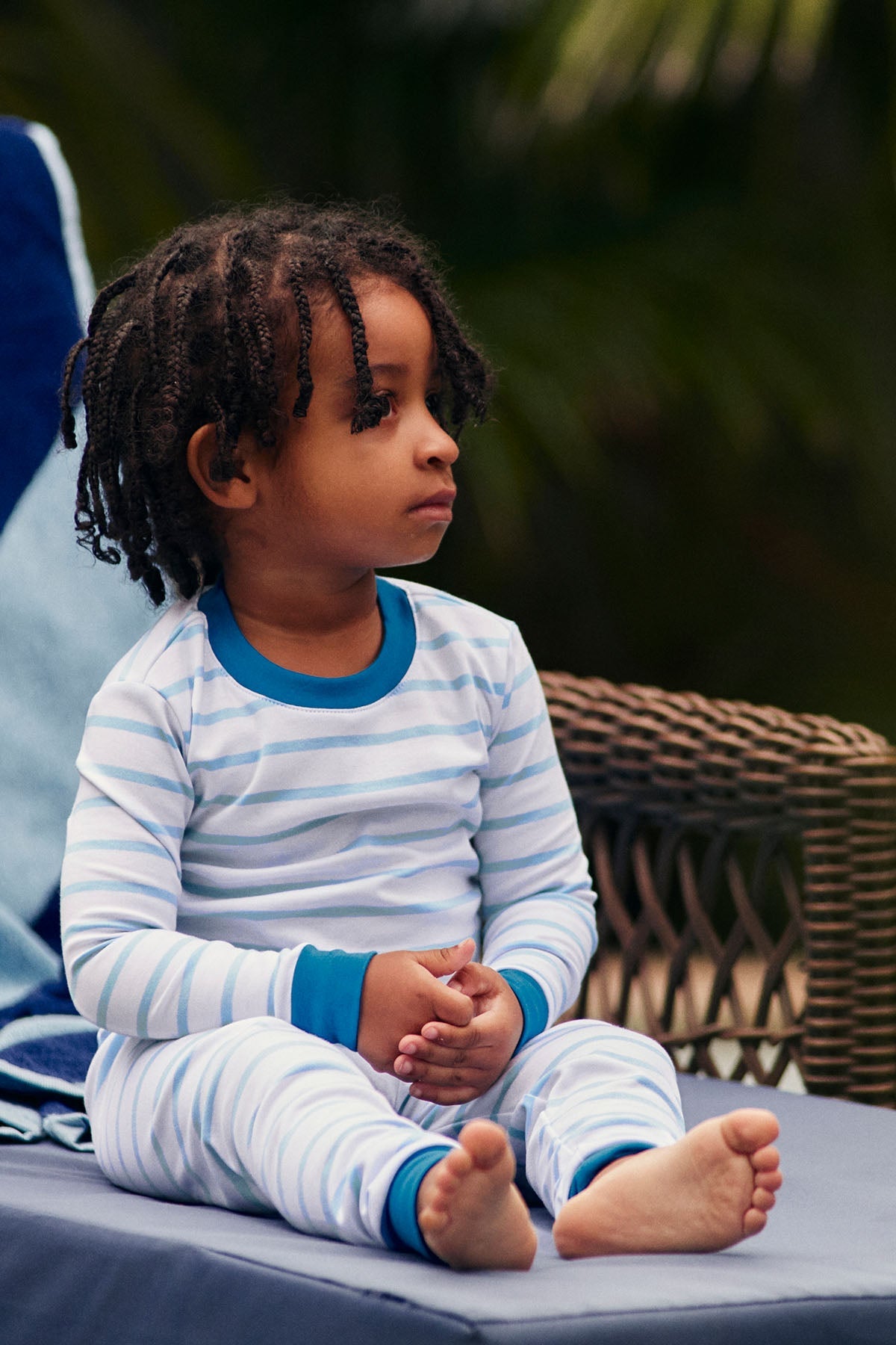 Kids Long-Long Set in Salt Spray Anchor Stripe