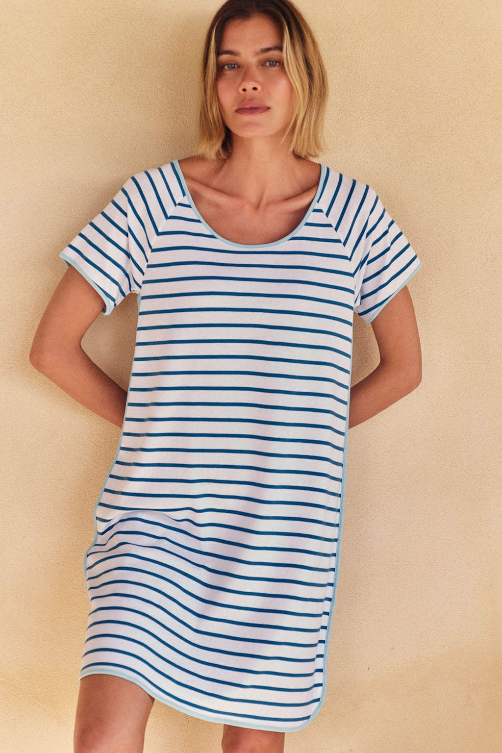 Pima Nightgown in Cape Anchor Stripe