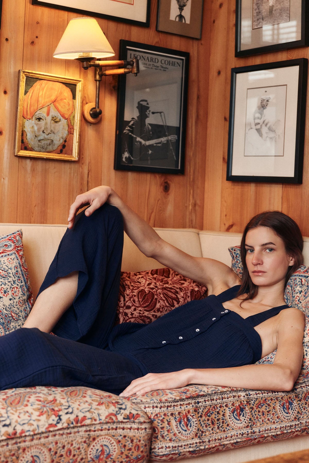 Hamptons Pants Set in English Navy Gauze