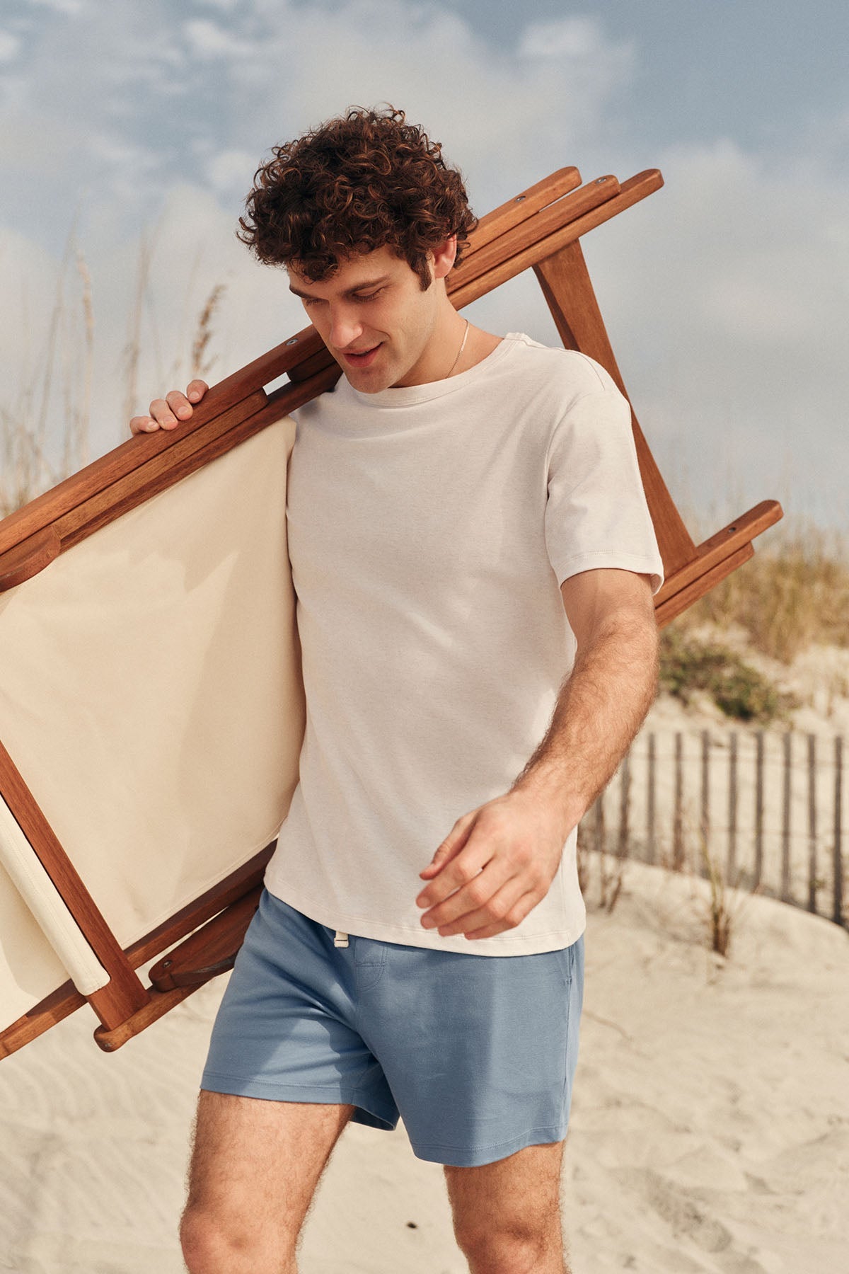 Men's Pima Sleep Shorts Set in Mystic Blue