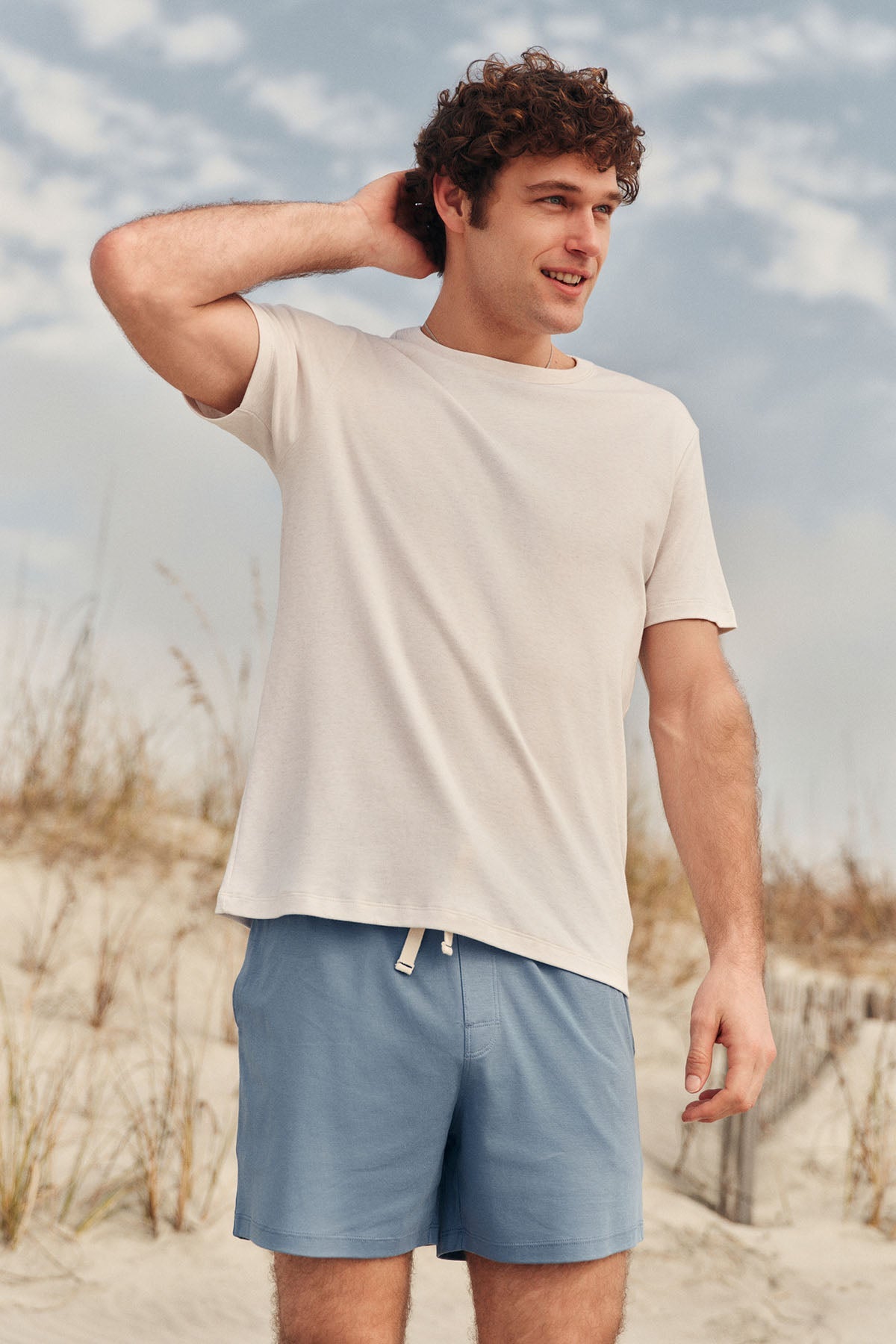 Men's Pima Sleep Shorts Set in Mystic Blue