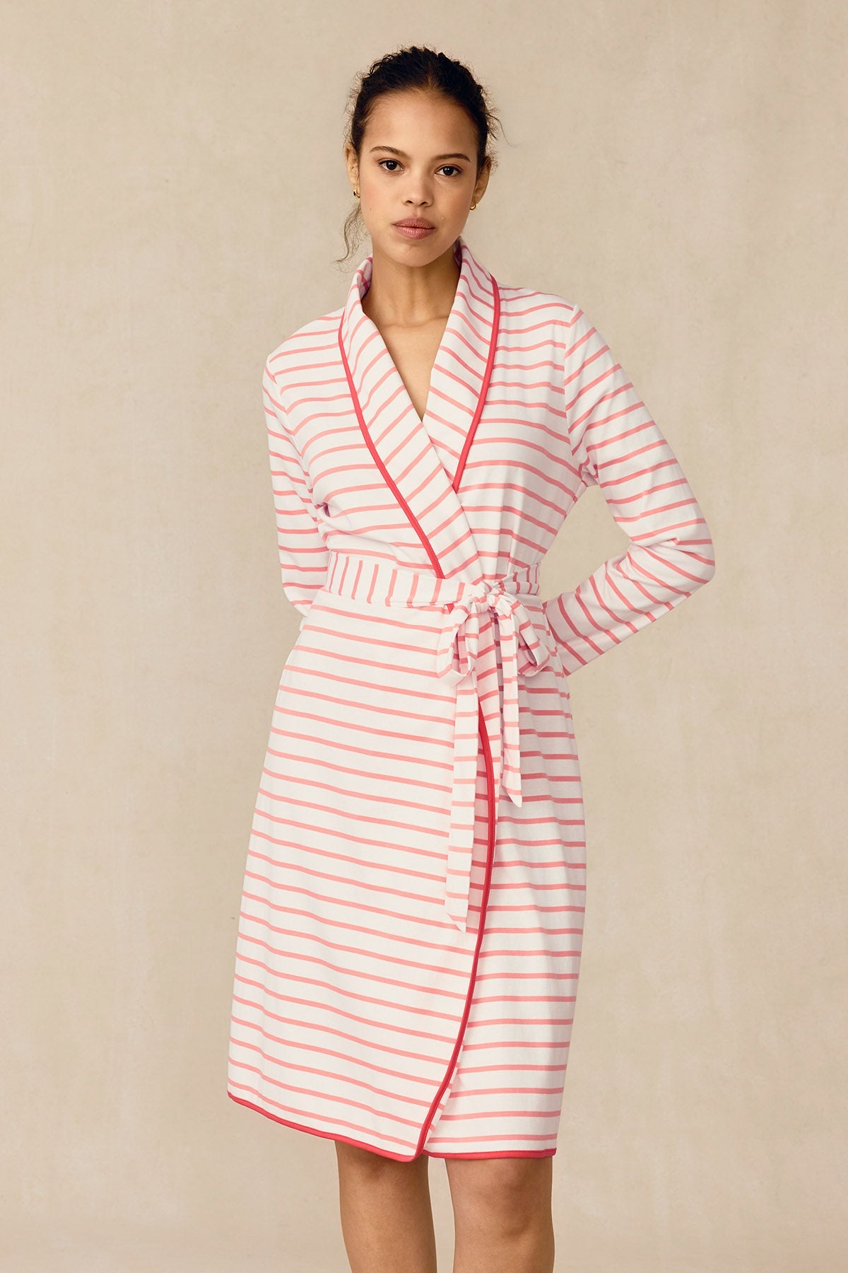 Pima Robe in Gelato Anchor Stripe