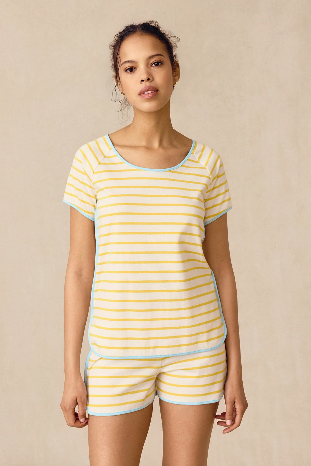 Pima Shorts Set in Zest Anchor Stripe
