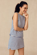 Stroll Skirt Set in Diver Blue Tricot Stripe