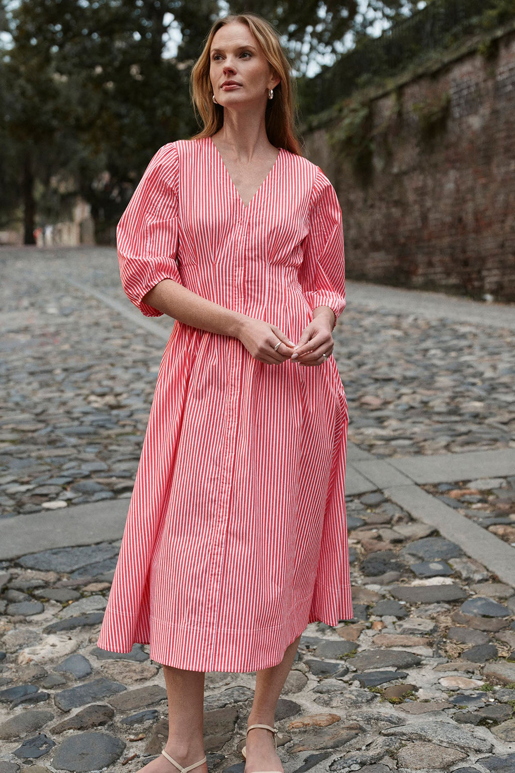 Sunday Dress in Tart Bengal Stripe