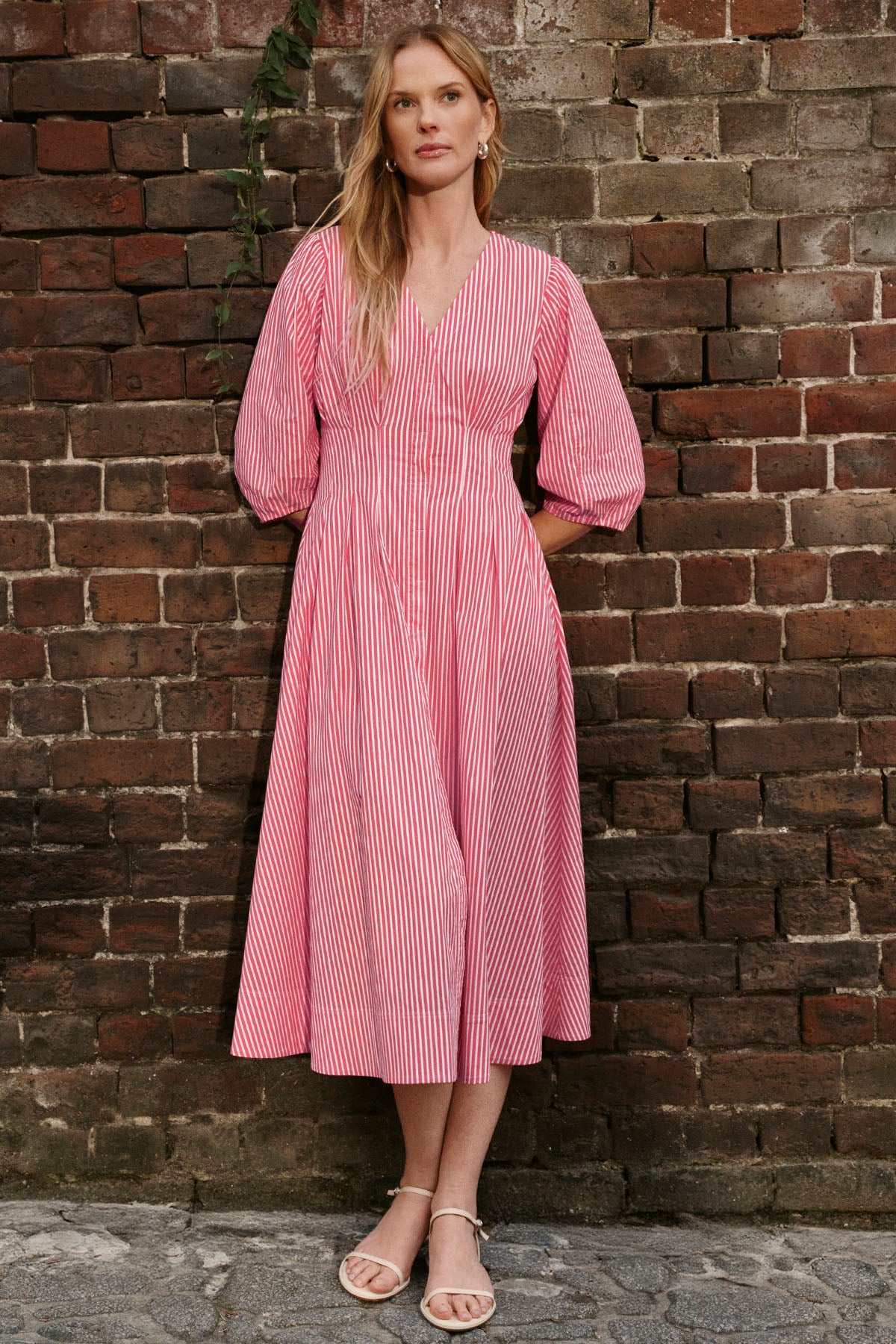 Sunday Dress in Tart Bengal Stripe