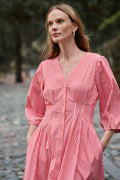 Sunday Dress in Tart Bengal Stripe