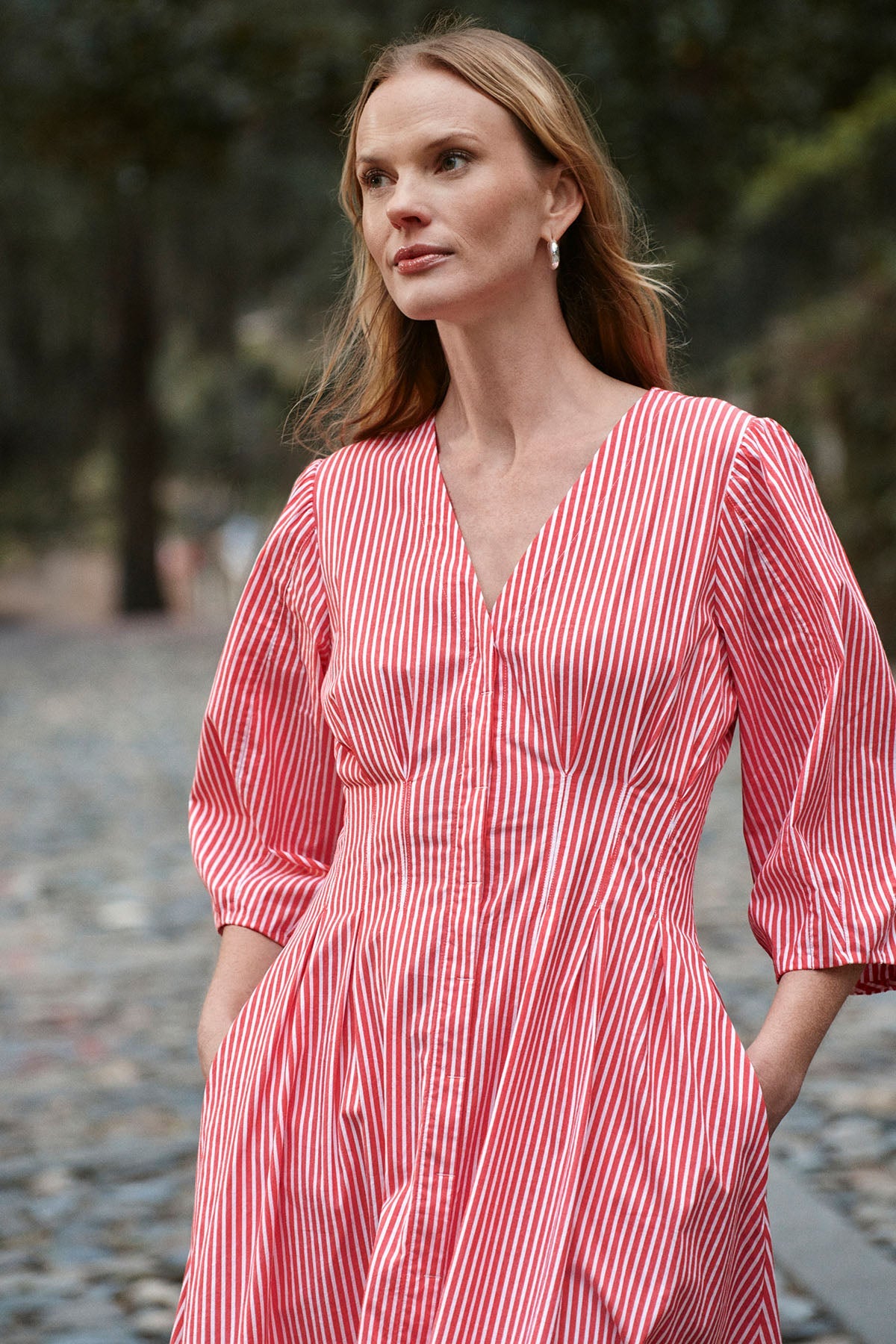 Sunday Dress in Tart Bengal Stripe