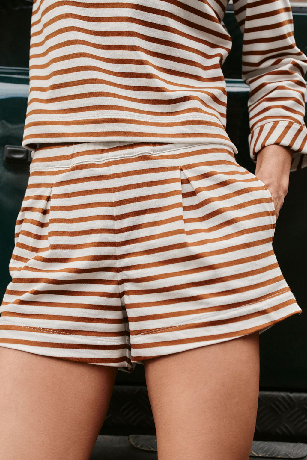 Field Short Set in Cinnamon Tricot Stripe