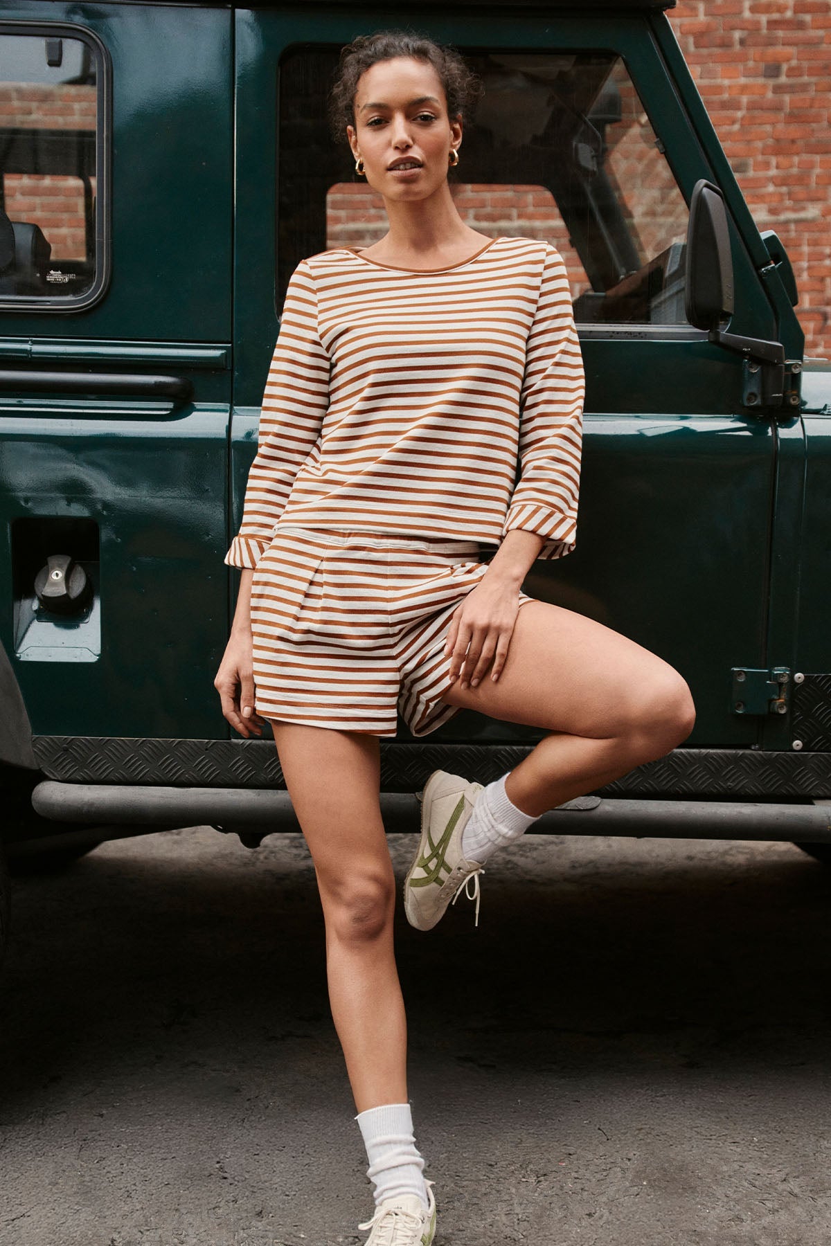 Field Short Set in Cinnamon Tricot Stripe