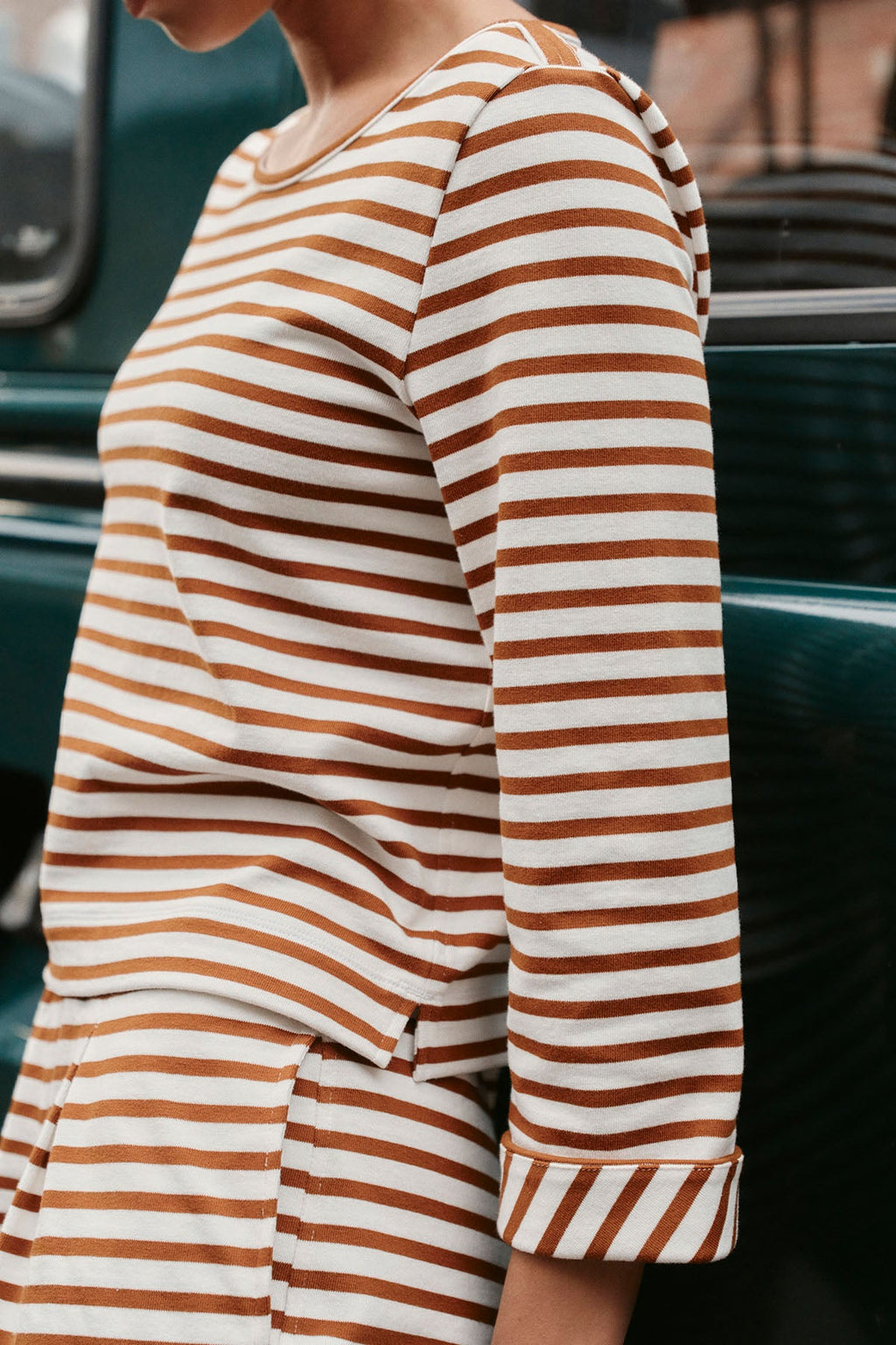 Field Short Set in Cinnamon Tricot Stripe