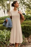 Everywhere Dress in Khaki Isle Stripe