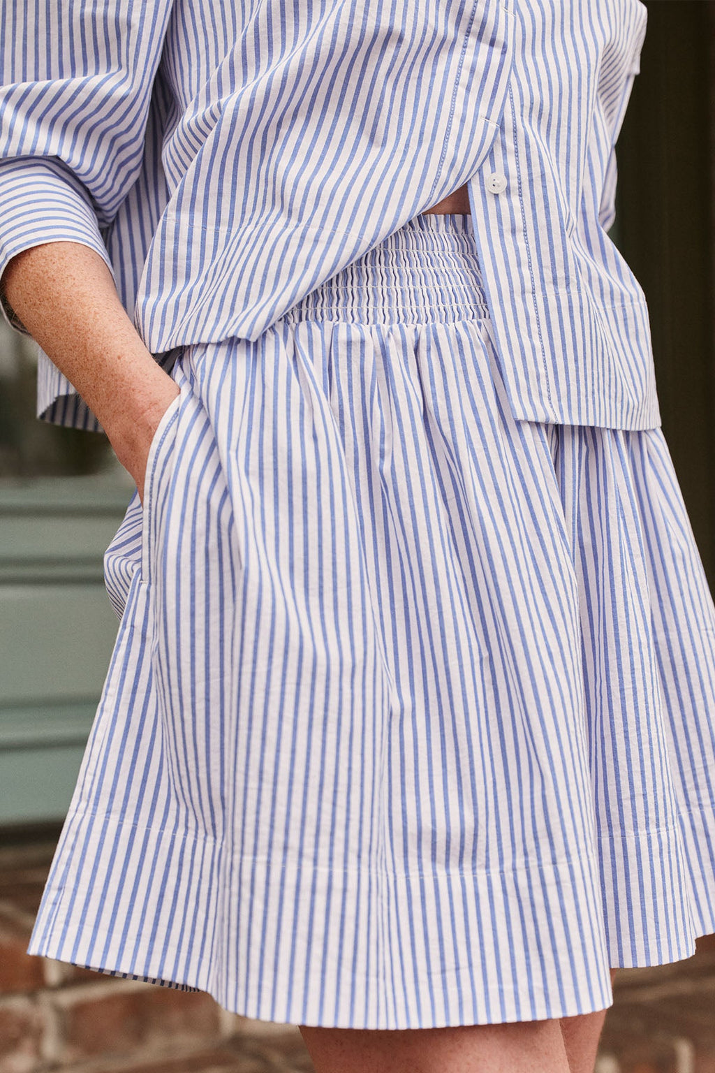 Switch Skirt Set in Diver Blue Bengal Stripe